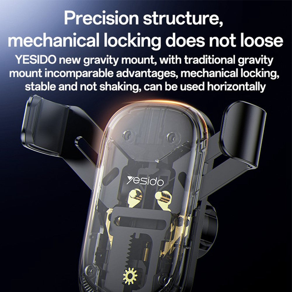YESIDO C247 Gravity Sensing Phone Clamp Cell Phone Holder Car Air Vent Mount Bracket