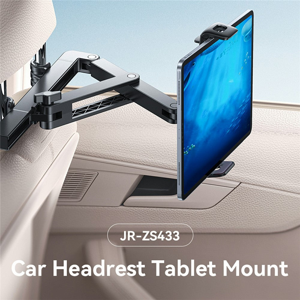 JOYROOM JR-ZS433 Car Headrest Mount Tablet Holder PC + Aluminum Alloy Dual Axis Extendable Stand