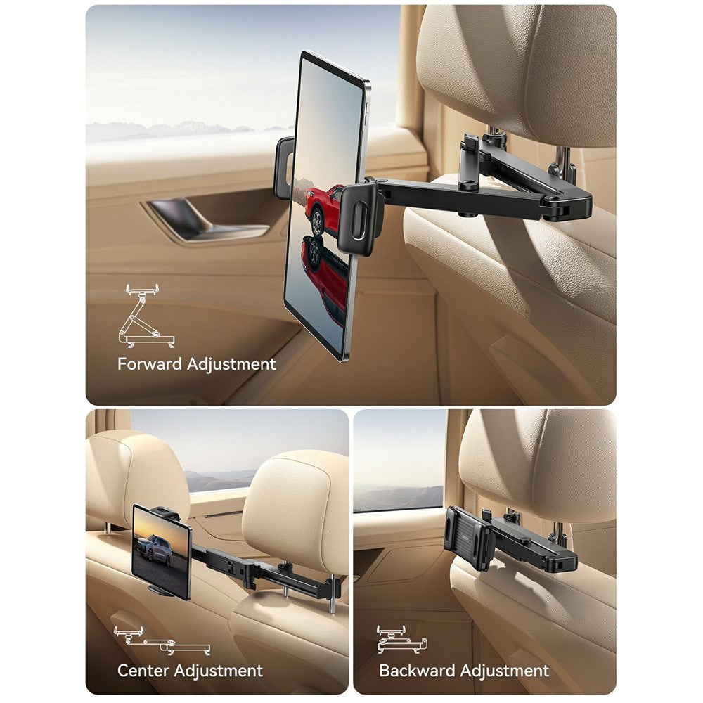 JOYROOM JR-ZS433 Car Headrest Mount Tablet Holder PC + Aluminum Alloy Dual Axis Extendable Stand