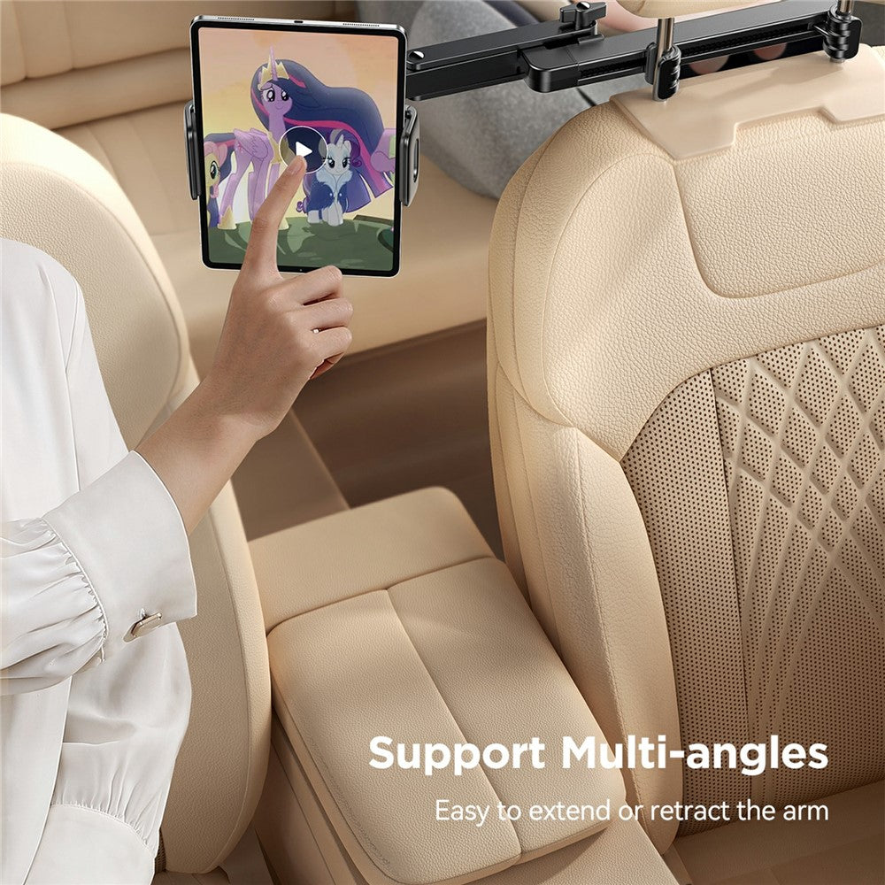 JOYROOM JR-ZS433 Car Headrest Mount Tablet Holder PC + Aluminum Alloy Dual Axis Extendable Stand
