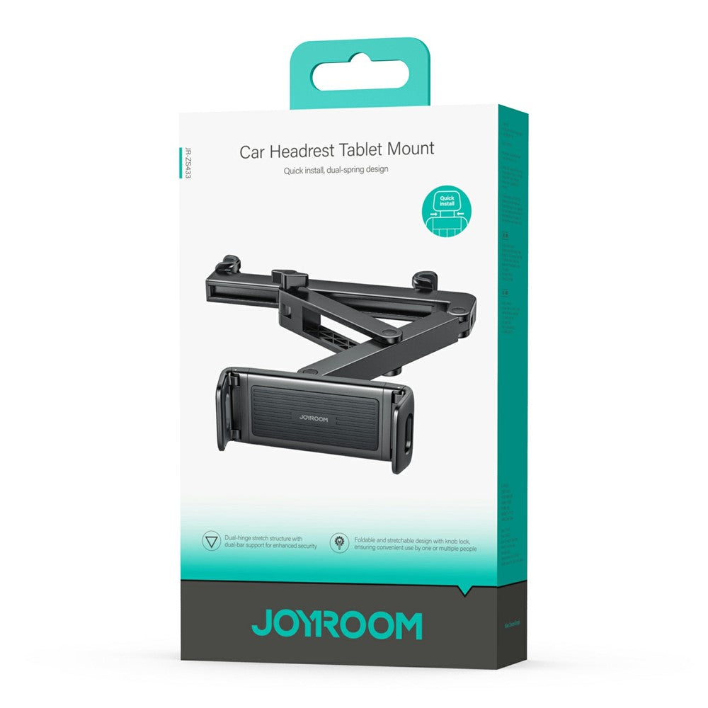 JOYROOM JR-ZS433 Car Headrest Mount Tablet Holder PC + Aluminum Alloy Dual Axis Extendable Stand