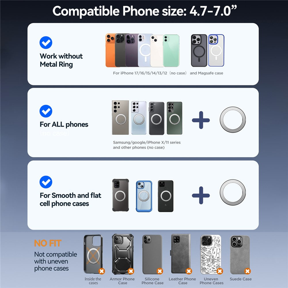 JOYROOM JR-ZS345 Car Air Vent Magnetic Phone Mount Holder 360 Degree Rotation Phone Stand