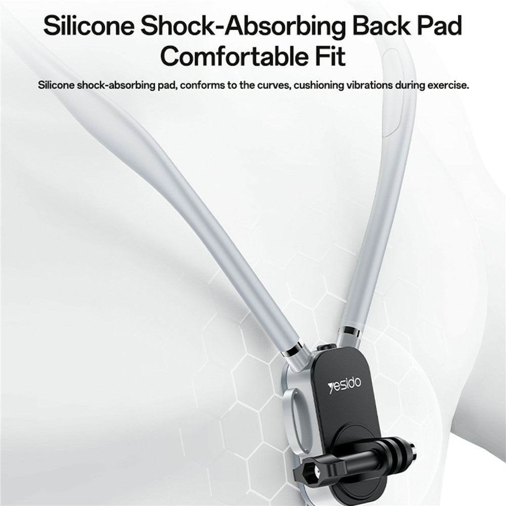 YESIDO C334 360 Degree Rotation Neck Phone Holder Stand Anti-shake Hands-free Neck-mounted Bracket