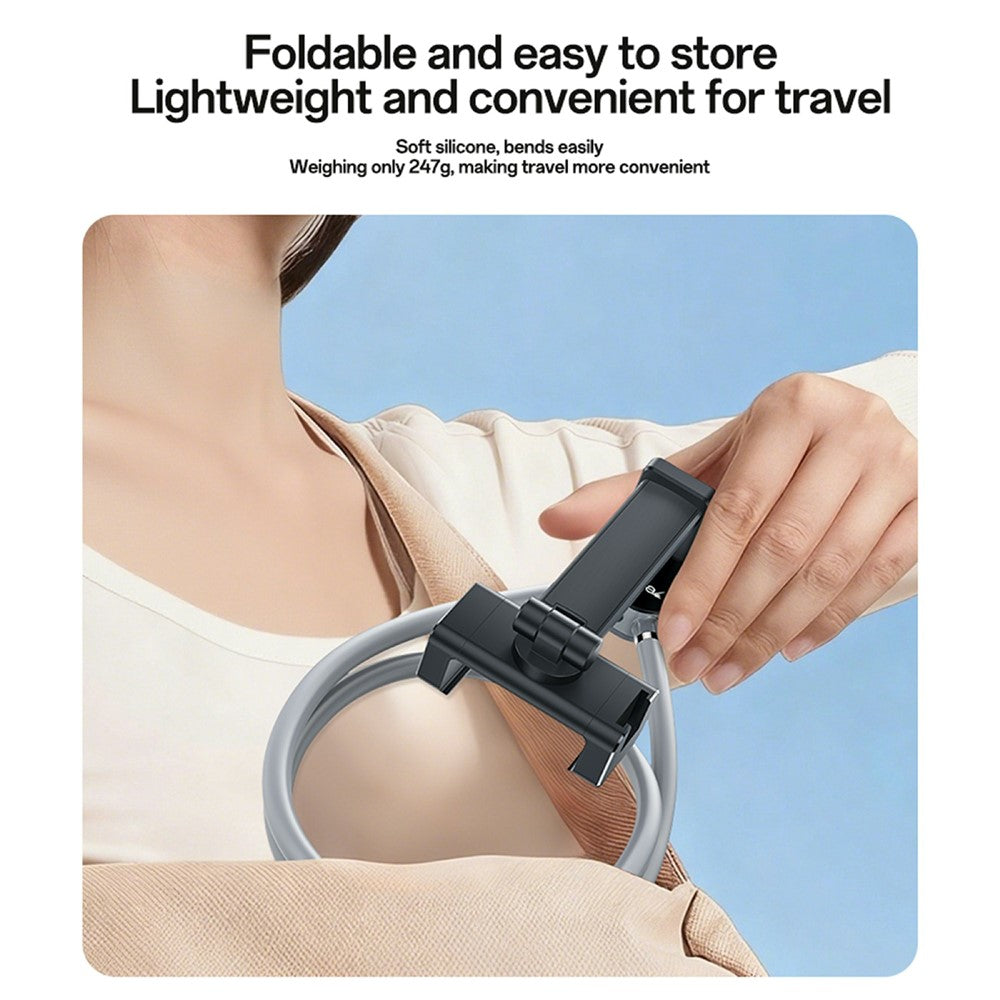 YESIDO C334 360 Degree Rotation Neck Phone Holder Stand Anti-shake Hands-free Neck-mounted Bracket