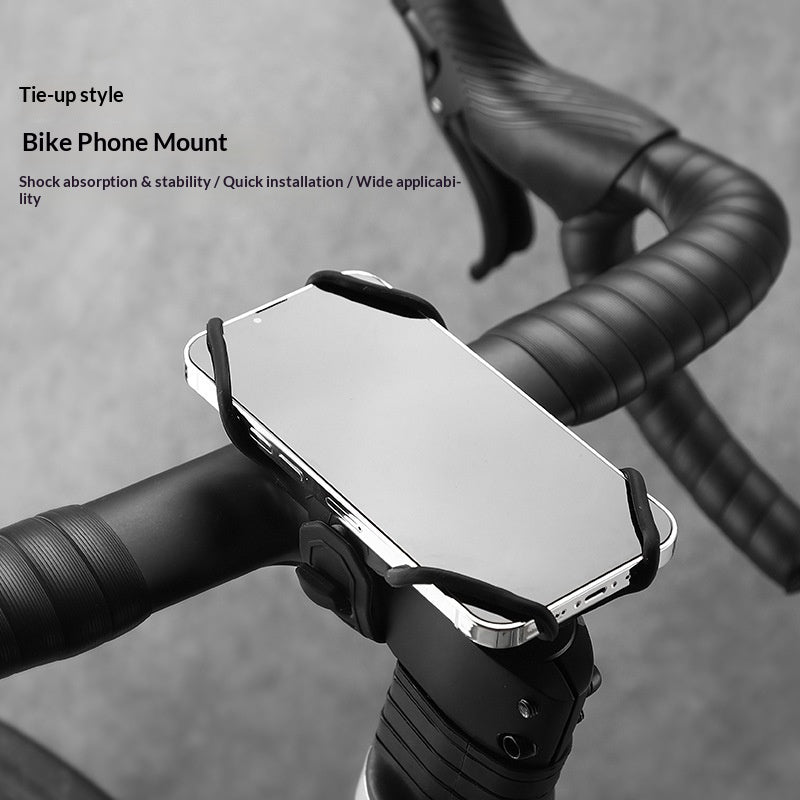 BENGGUO Bicycle Phone Mount Adjustable Silicone Elastic Strap Holder for 4.7-7.2 Inch Devices Bike Handlebar Bracket, Black