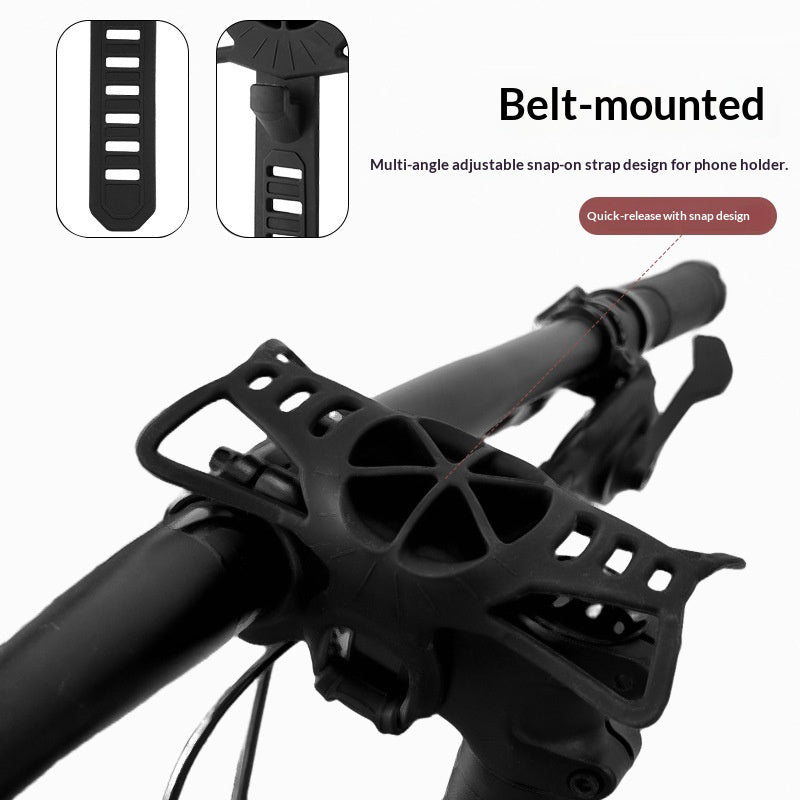 BENGGUO Bicycle Phone Mount Adjustable Silicone Elastic Strap Holder for 4.7-7.2 Inch Devices Bike Handlebar Bracket, Black