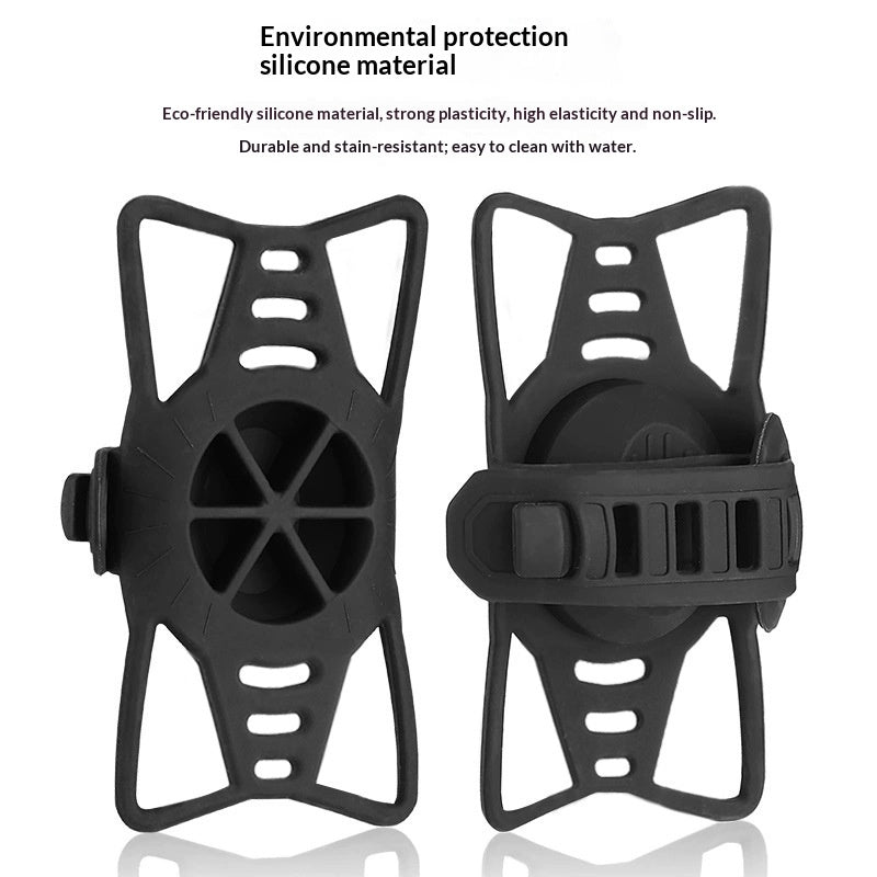 BENGGUO Bicycle Phone Mount Adjustable Silicone Elastic Strap Holder for 4.7-7.2 Inch Devices Bike Handlebar Bracket, Black
