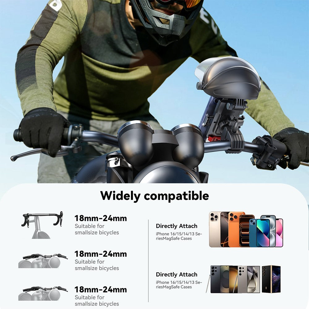 JOYROOM JR-ZS526 Bike Phone Holder Mount with Sunshade Helmet Hands-free Phone Mount for Electric Bicycle / Motorcycle