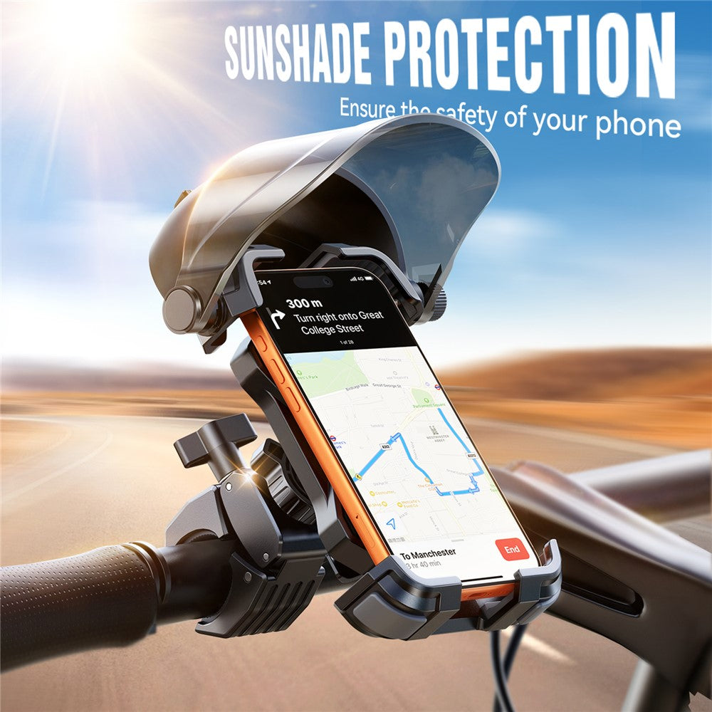 JOYROOM JR-ZS528 Bike Phone Holder with Sunshade Bicycle Handlebar Mount Cellphone Bracket