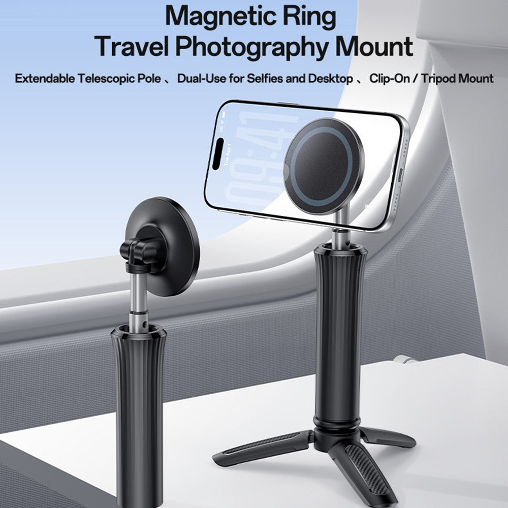 YESIDO C233 Magnetic Phone Tripod Telescopic Clip-on Desktop Holder Stand for Selfie Live Streaming