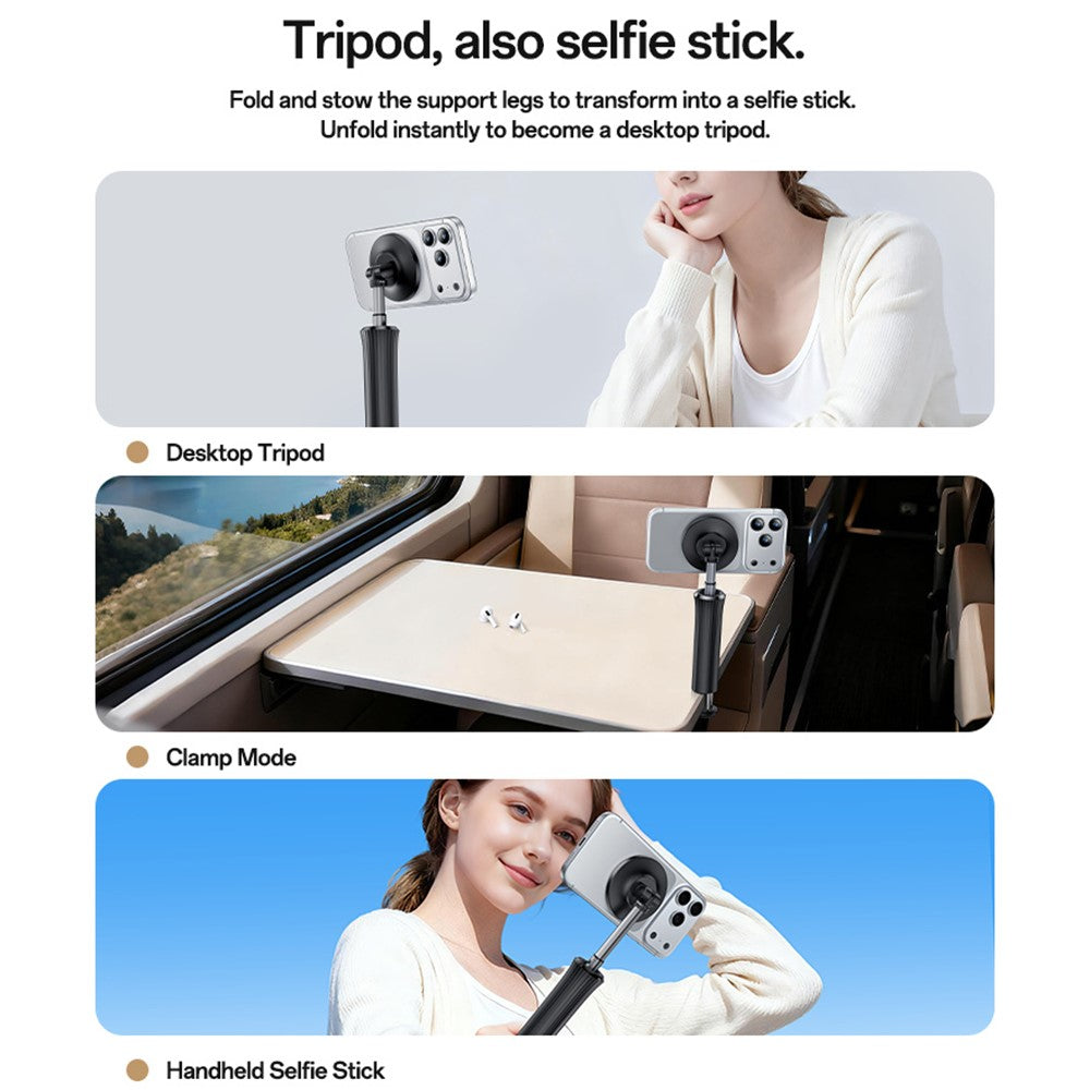 YESIDO C233 Magnetic Phone Tripod Telescopic Clip-on Desktop Holder Stand for Selfie Live Streaming