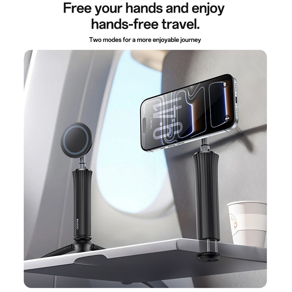 YESIDO C233 Magnetic Phone Tripod Telescopic Clip-on Desktop Holder Stand for Selfie Live Streaming