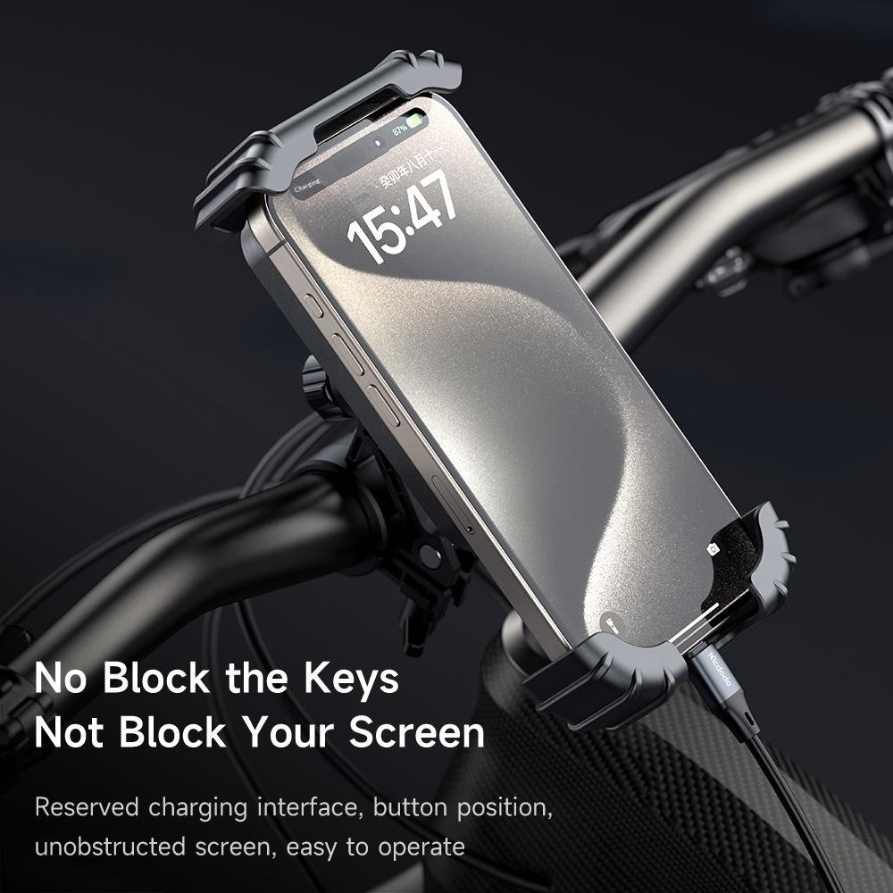 MCDODO CM-524 Bike Phone Mount 360° Adjustable Anti-Shake Cycling Holder for 4.2 - 6.5 Inch Smartphones