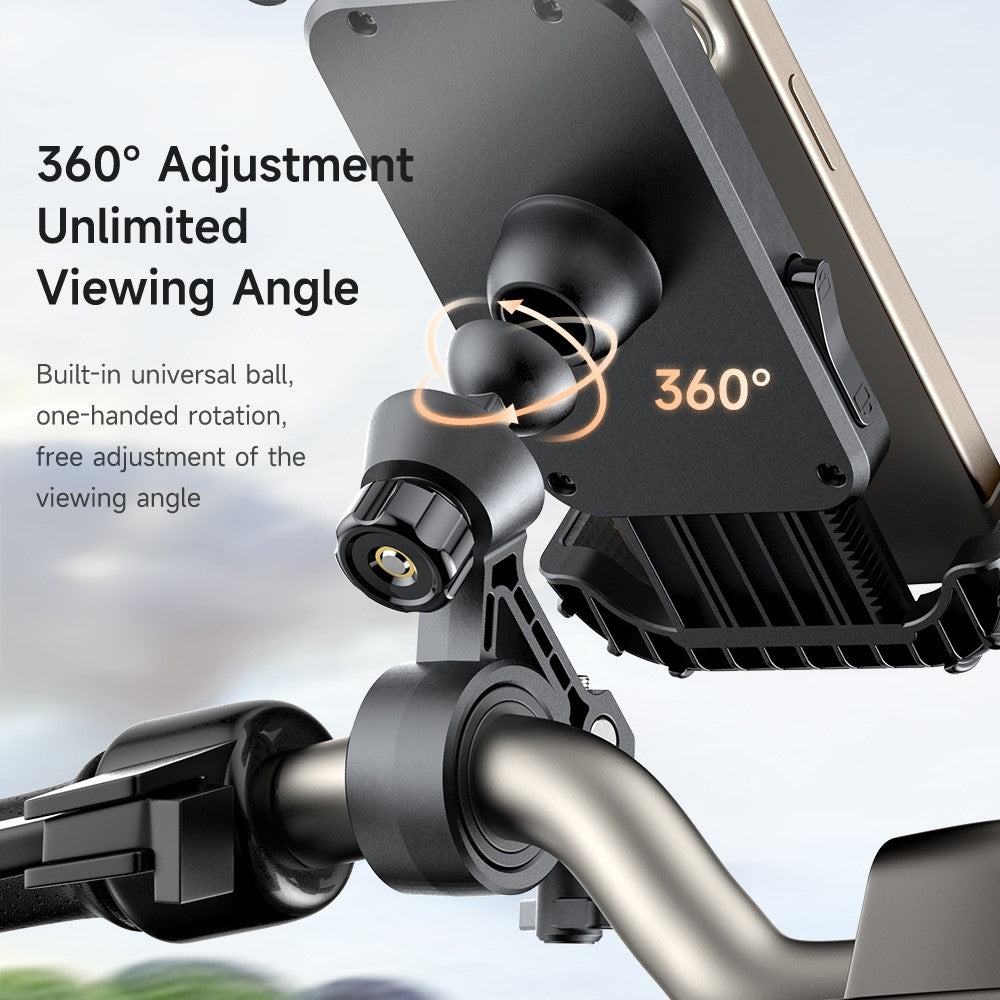 MCDODO CM-524 Bike Phone Mount 360° Adjustable Anti-Shake Cycling Holder for 4.2 - 6.5 Inch Smartphones