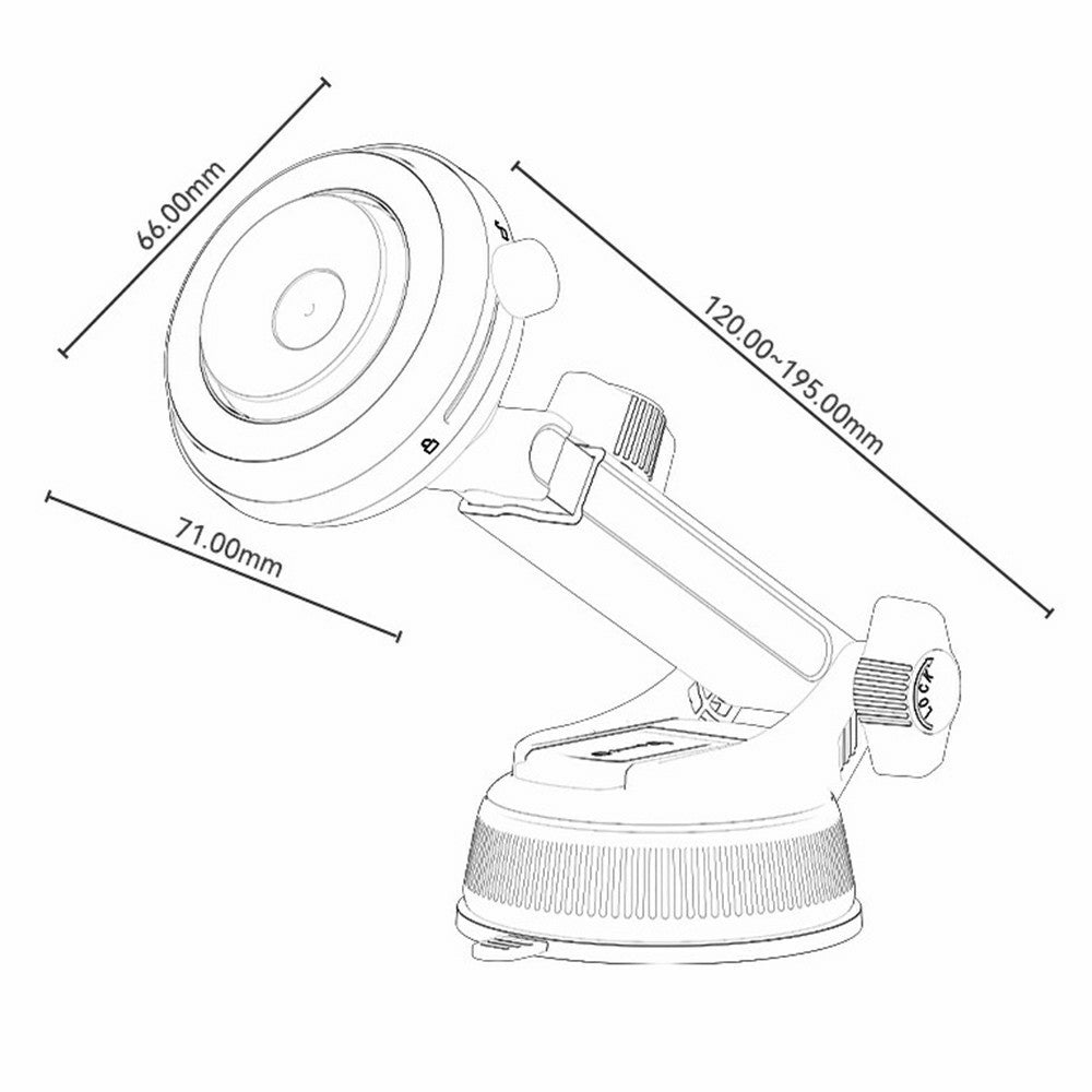 YESIDO C284 2 in 1 Vacuum Suction Magnetic Car Phone Mount 360 Degree Rotation for Dashboard / Windshield