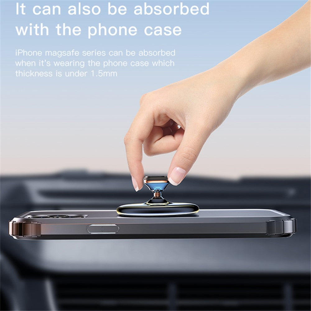 YESIDO C126 For iPhone 12 / 13 / 14 Zinc Alloy Car Magnetic Phone Holder 720 Degree Rotation Adhesive Bracket