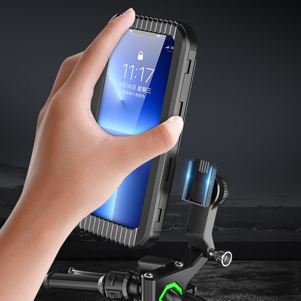 Z009A Bike Motorcycle Handlebar Mount Phone Holder Waterproof Cycling Mobile Phone Case Bracket