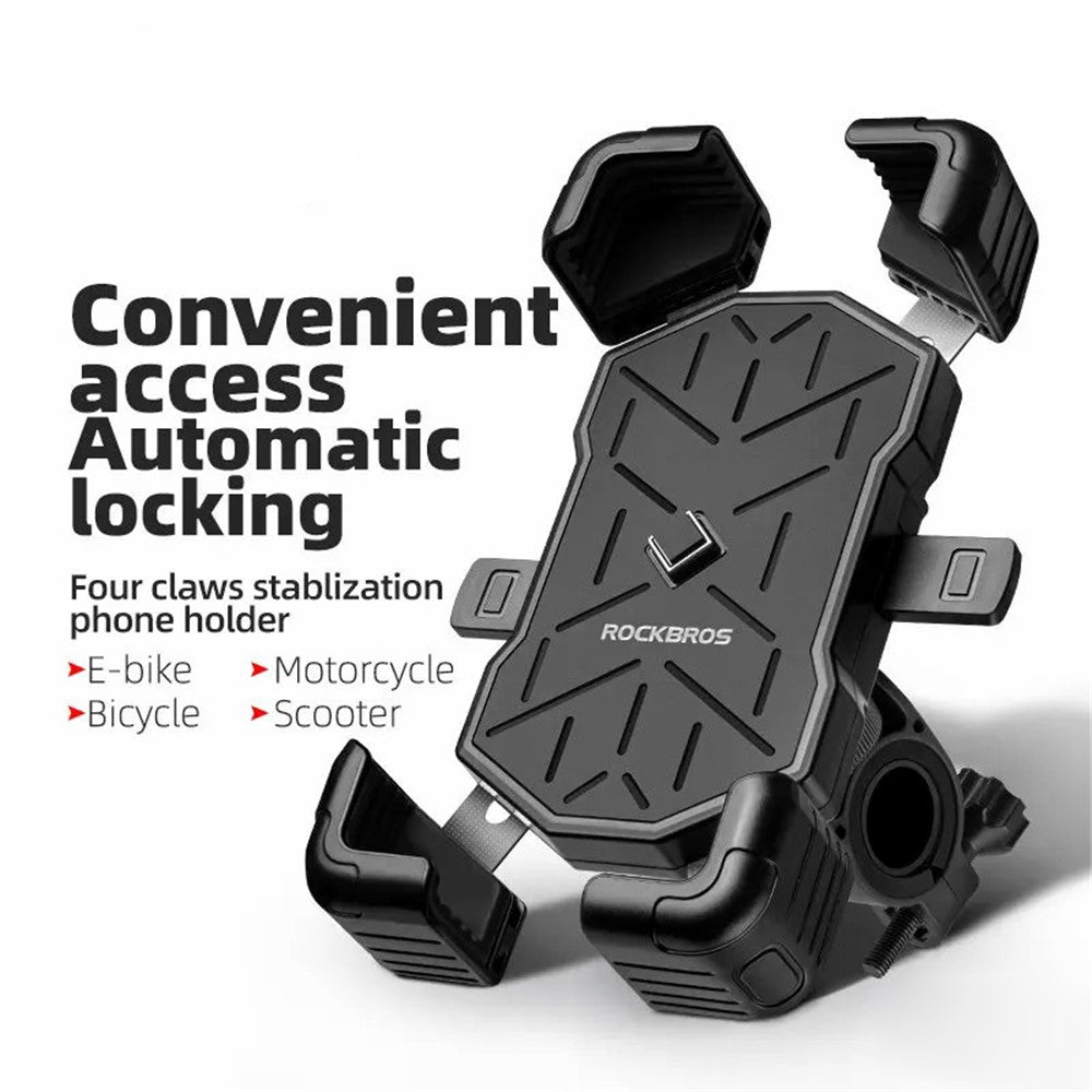 ROCKBROS HW-117 E-Bike Cell Phone Holder Motorcycle Bicycle Quick-Release Phone Bracket for 4.5"-7.2" Devices