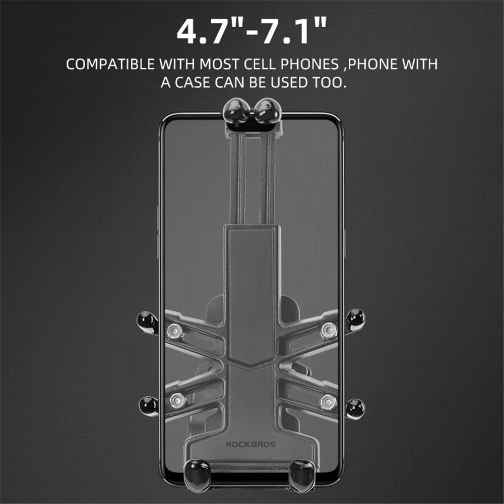 ROCKBROS 25210024 Motorcycle Cell Phone Holder Shockproof E-Bike Phone Mount for Bicycle Navigation