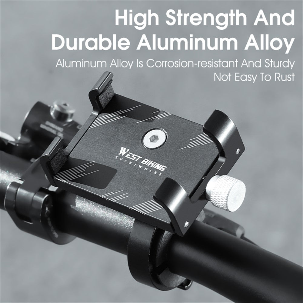 WEST BIKING YP0715068 Bike Handlebar Phone Holder Aluminum Alloy Cycling Phone Bracket