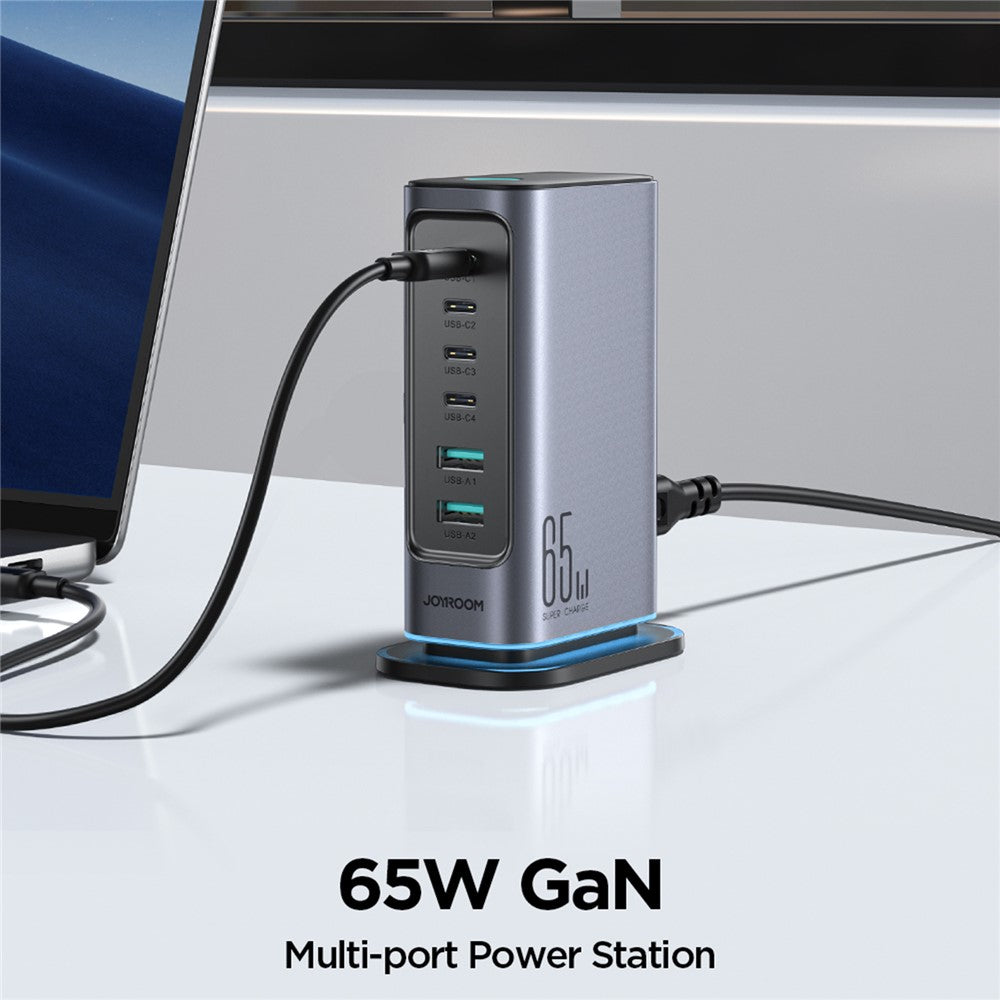 JOYROOM TCM02 65W USB Charger Block 6-Port GaN Desktop Phone Charger