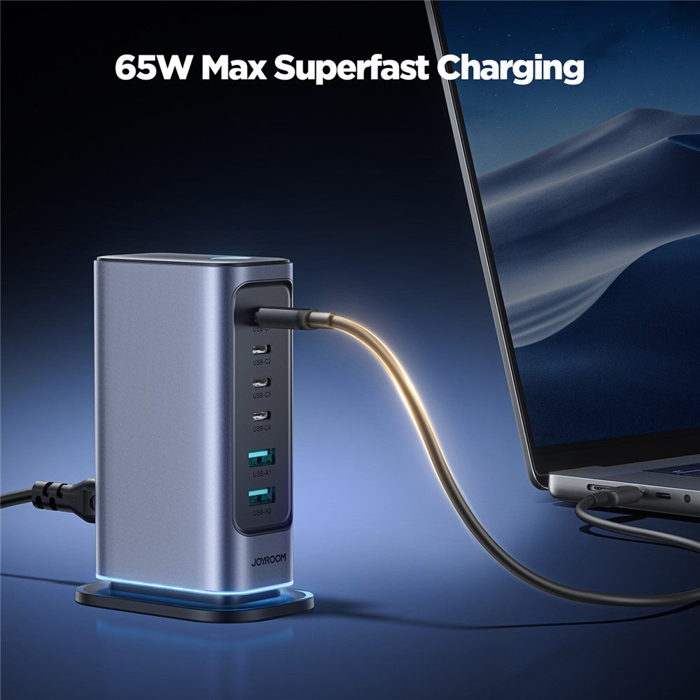 JOYROOM TCM02 65W USB Charger Block 6-Port GaN Desktop Phone Charger