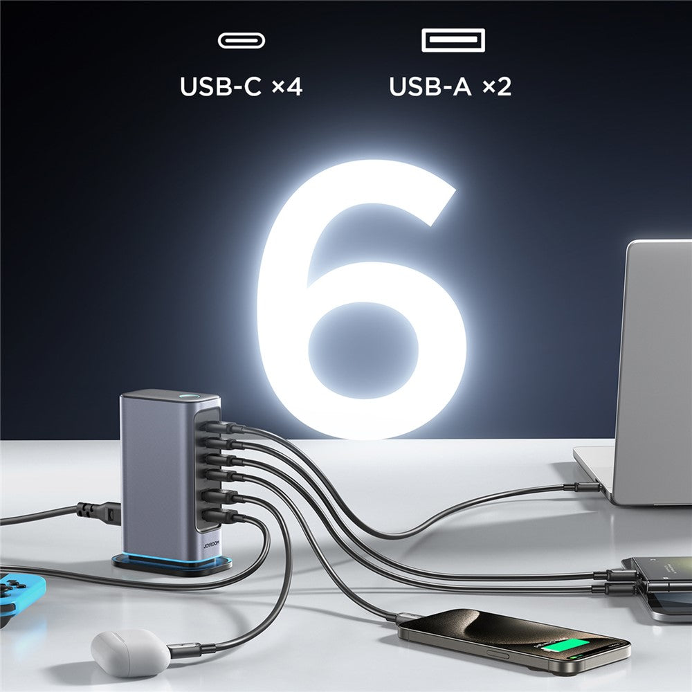 JOYROOM TCM02 65W USB Charger Block 6-Port GaN Desktop Phone Charger