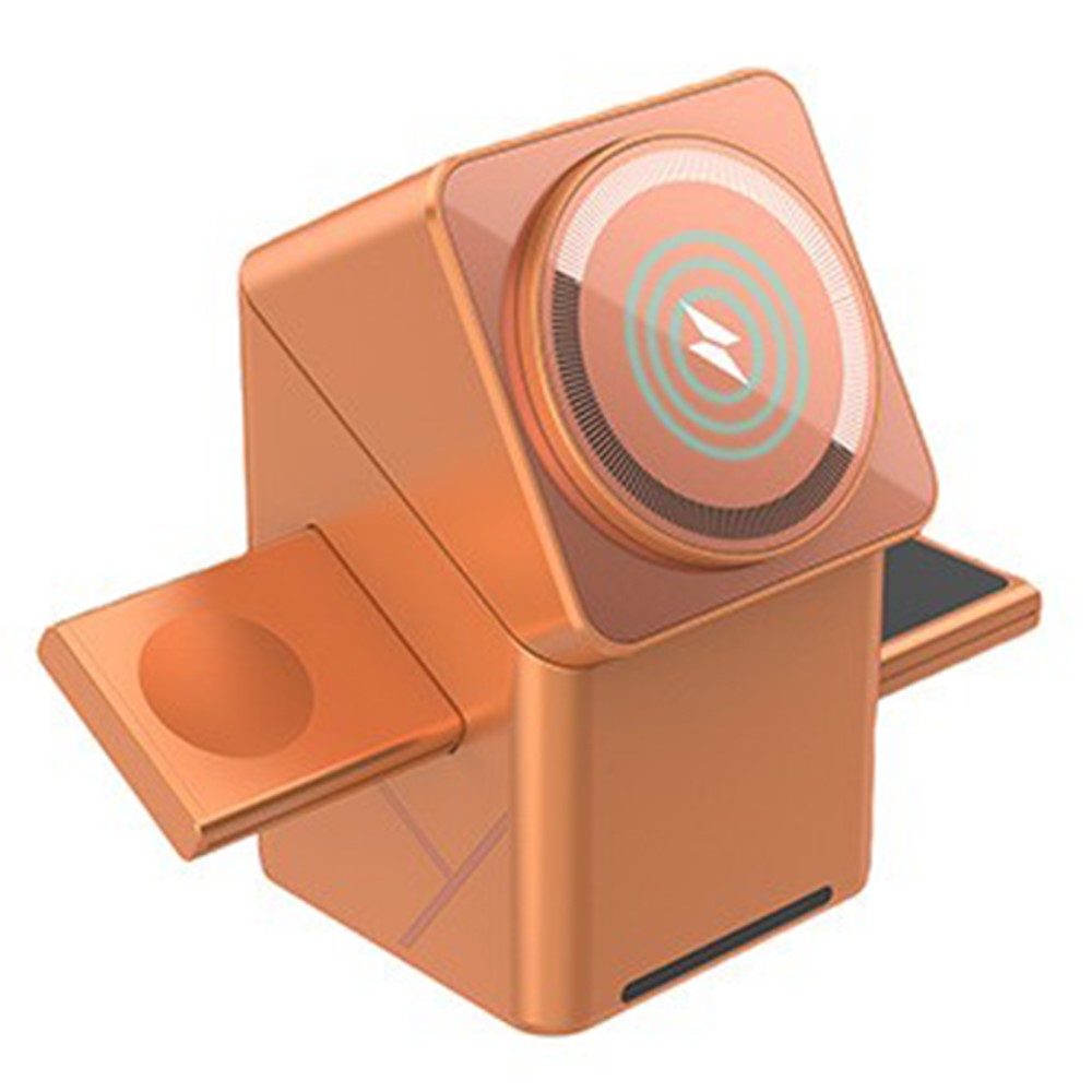 3-in-1 Magnetic Wireless Charger – Rotating Stand for Phone, Watch & Earbuds