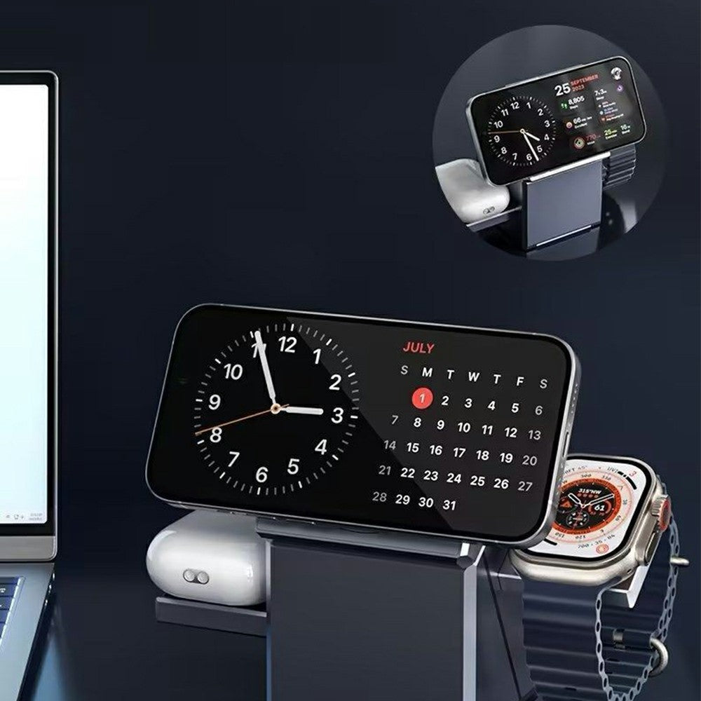 3-in-1 Qi2 Wireless Charging Station – Touch-Controlled 180° Rotation