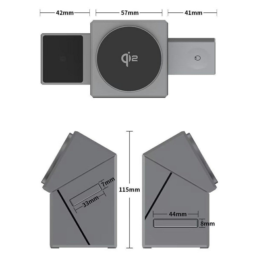 3-in-1 Qi2 Wireless Charging Station – Touch-Controlled 180° Rotation