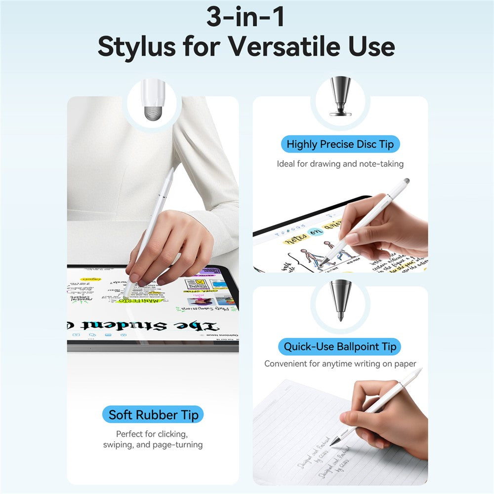 JOYROOM JR-BP561 Stylus Pen Passive 3-in-1 Magnetic Capacitive Pencil for Tablets Smartphones