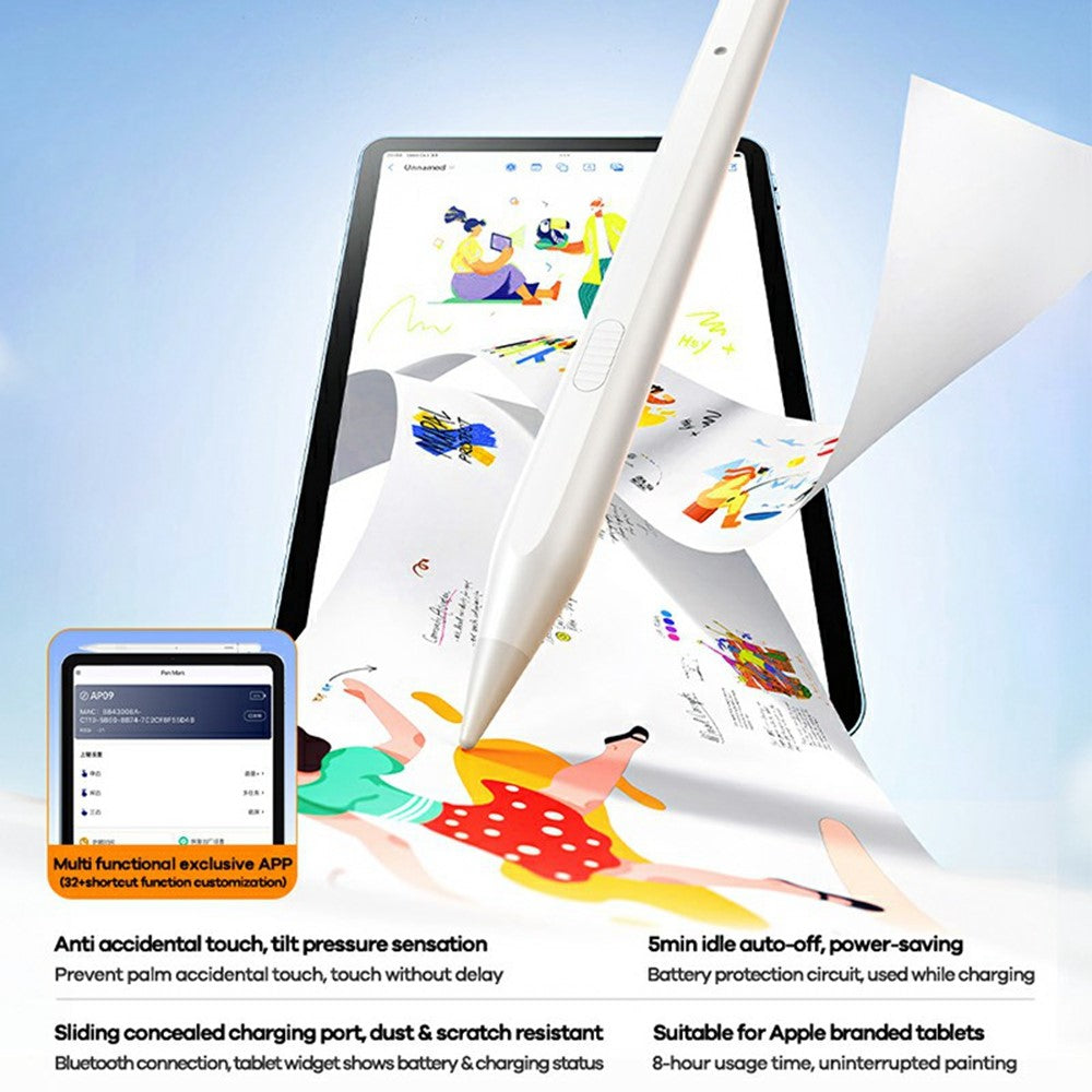 REMAX AP09 for iPad Smart Stylus Magnetic Attachment Tilt Sensitivity Palm Rejection Capacitive Pen