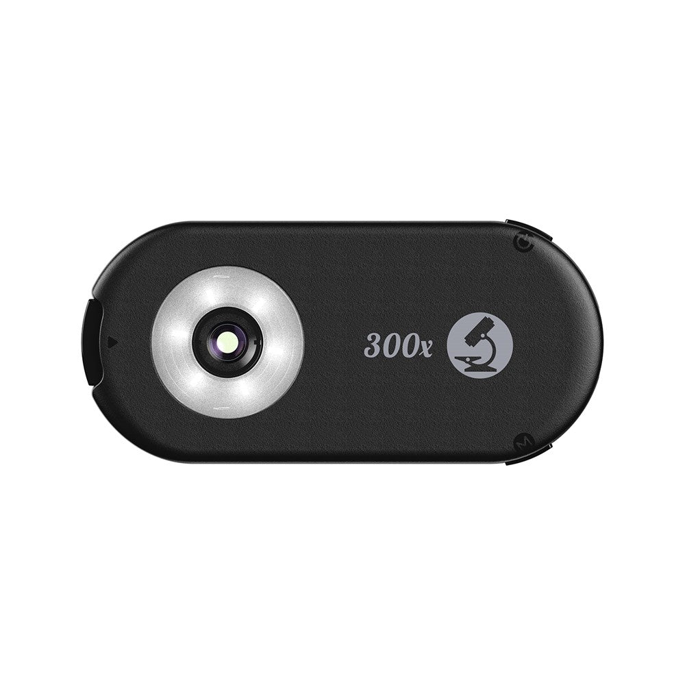 APEXEL APL-MS300 300X Microscope Phone Lens Attachments Clip-On Magnifier with Tri-Color LED Lighting