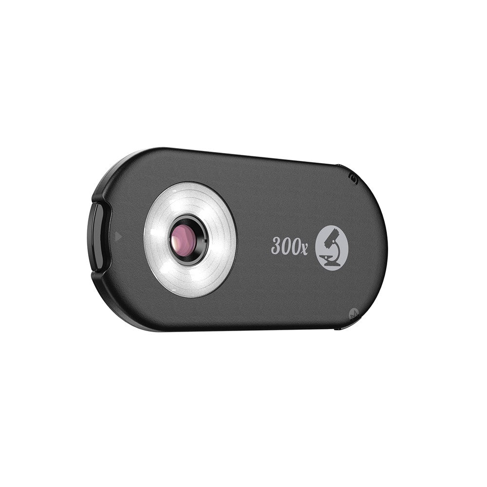 APEXEL APL-MS300 300X Microscope Phone Lens Attachments Clip-On Magnifier with Tri-Color LED Lighting