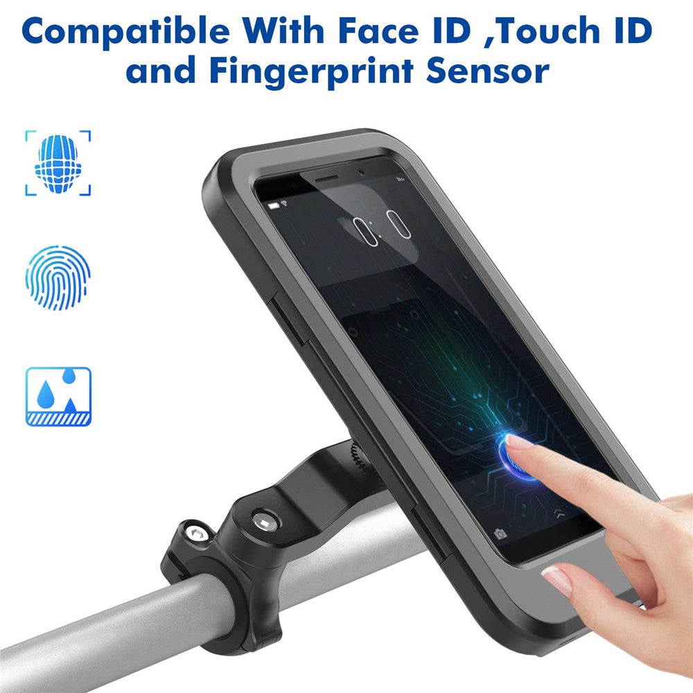 HL-69 Bike Motorcycle Handlebar Rearview Mirror Mount Waterproof Phone Case Cycling Cellphone Touch Screen Holder Bracket