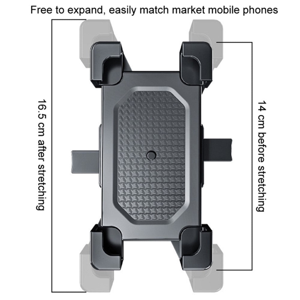 Motorcycle Electric Bike Handlebar Mount 4.5-6.3 inch Phone Holder Cycling Cellphone Stand Clamp