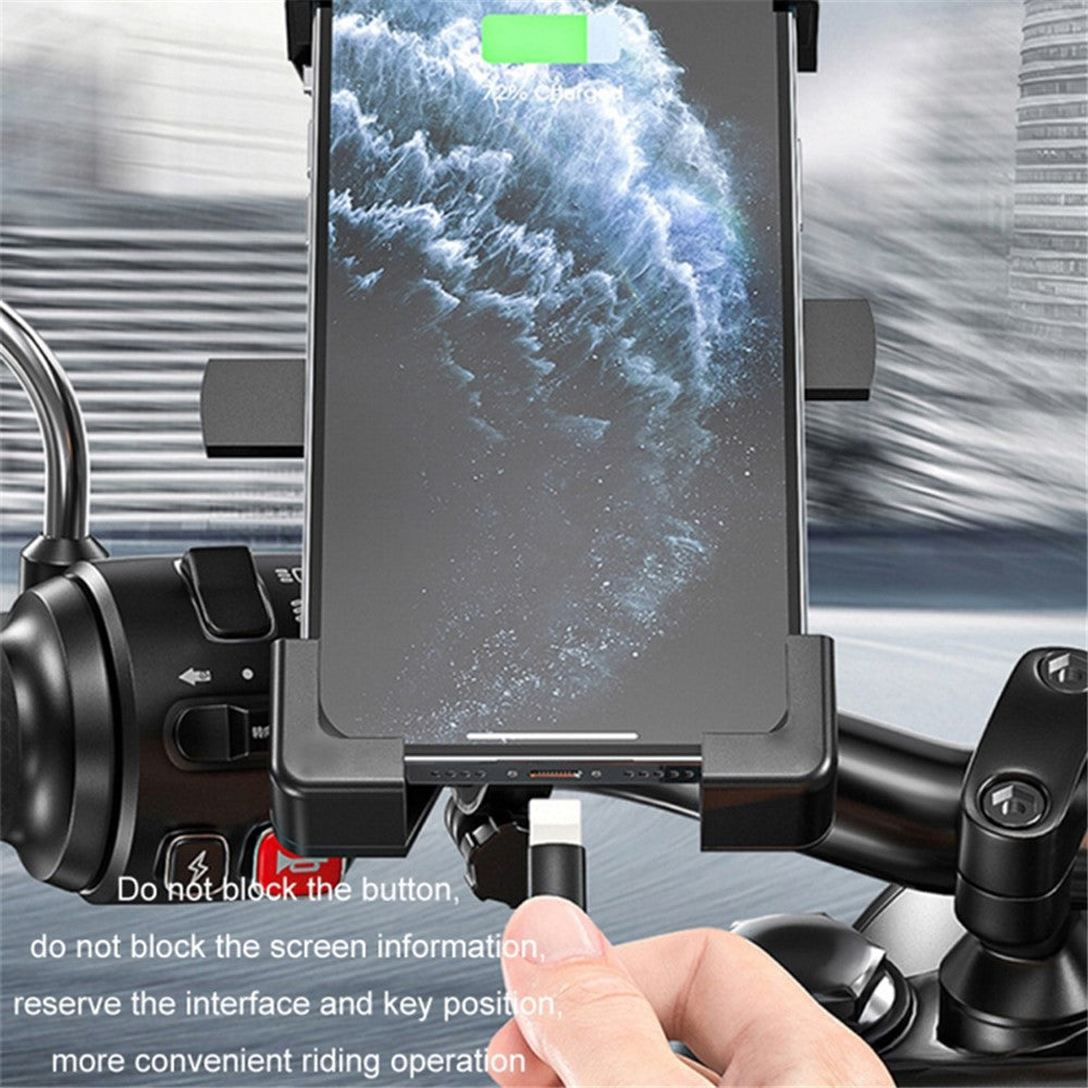 Motorcycle Electric Bike Handlebar Mount 4.5-6.3 inch Phone Holder Cycling Cellphone Stand Clamp