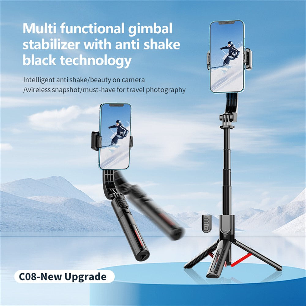 C08 Universal Smartphone Anti Shake Stabilizer Selfie Stick Telescopic Tripod Stand ( Advanced Version )