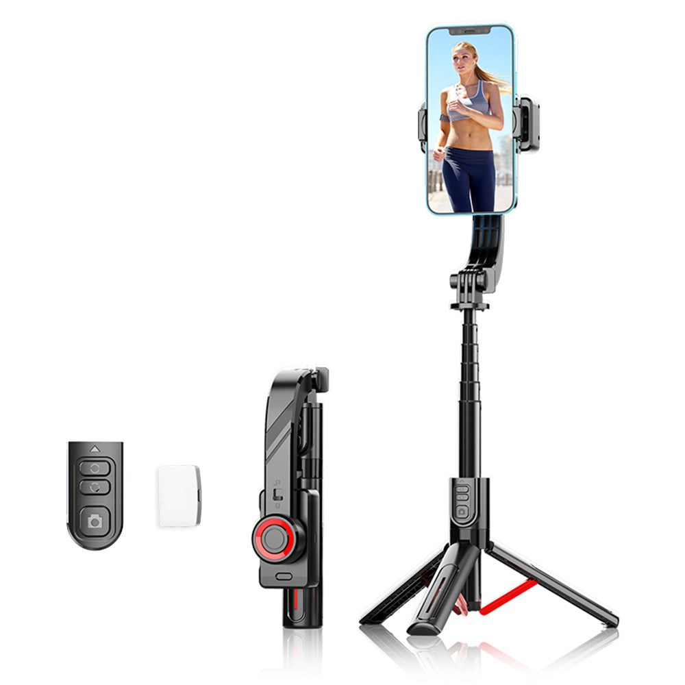 C08 Handheld Stabilizer with 1 Fill Light , Anti-Shake Gimbal Tripod Selfie Stick for Live Streaming