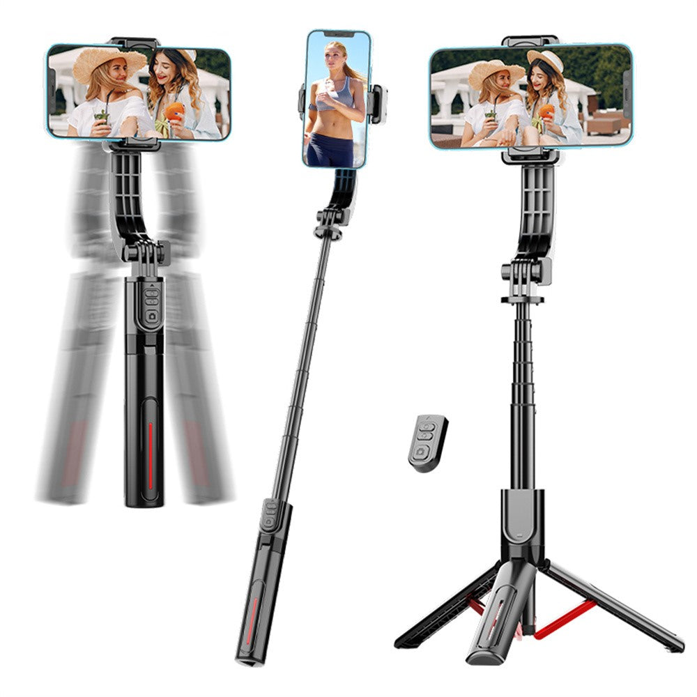 C08 Handheld Stabilizer with 1 Fill Light , Anti-Shake Gimbal Tripod Selfie Stick for Live Streaming