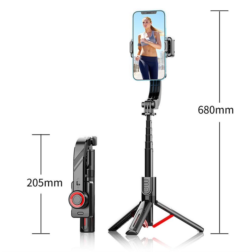 C08 Handheld Stabilizer with 2 Fill Lights , Anti-Shake Gimbal Tripod Selfie Stick for Live Streaming