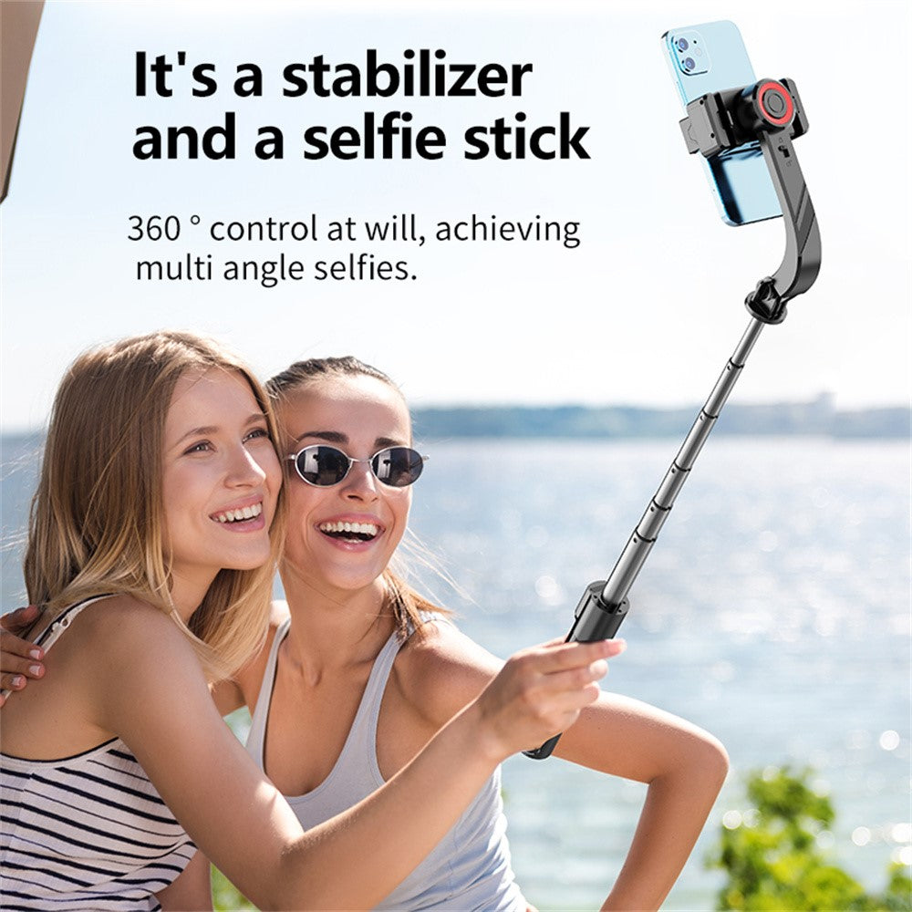 C08 Handheld Stabilizer with 2 Fill Lights , Anti-Shake Gimbal Tripod Selfie Stick for Live Streaming