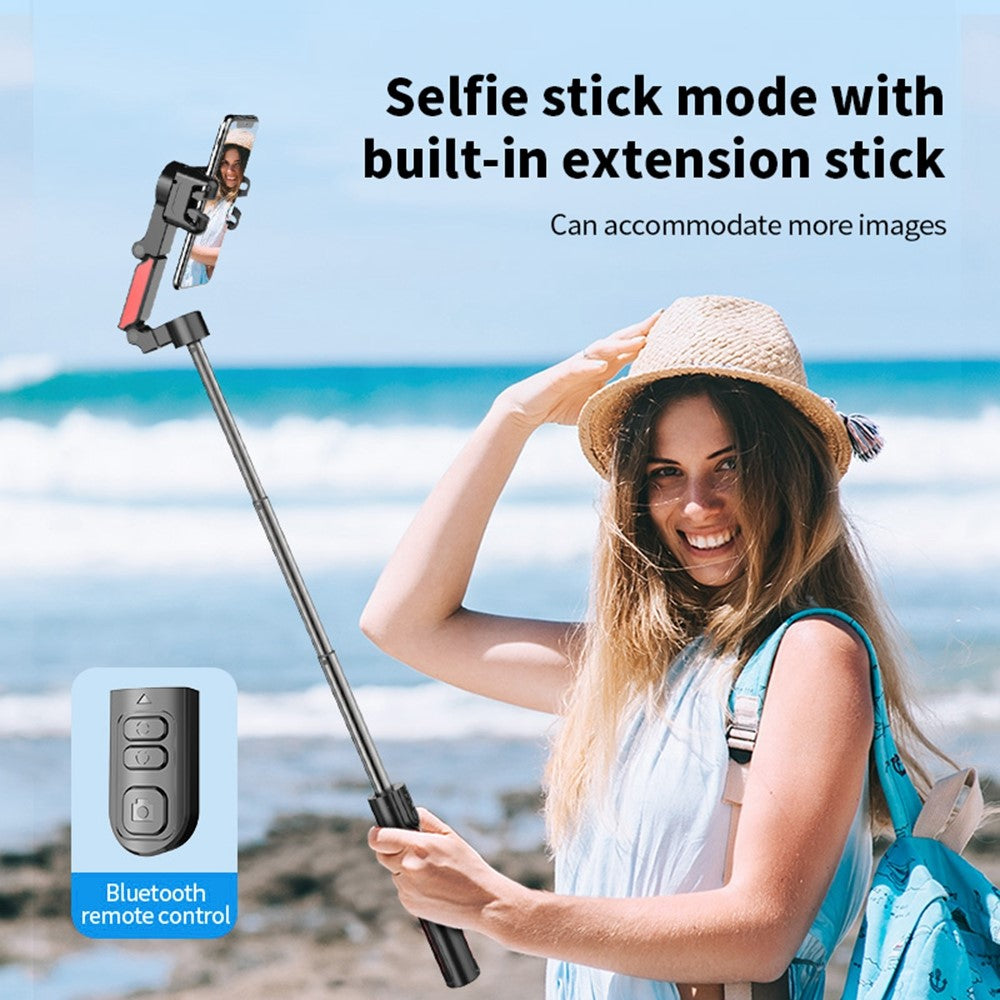 C10 Handheld Phone Stabilizer Gimbal AI Face Tracking Vlog Live Streaming Selfie Stick with 1 Fill Light