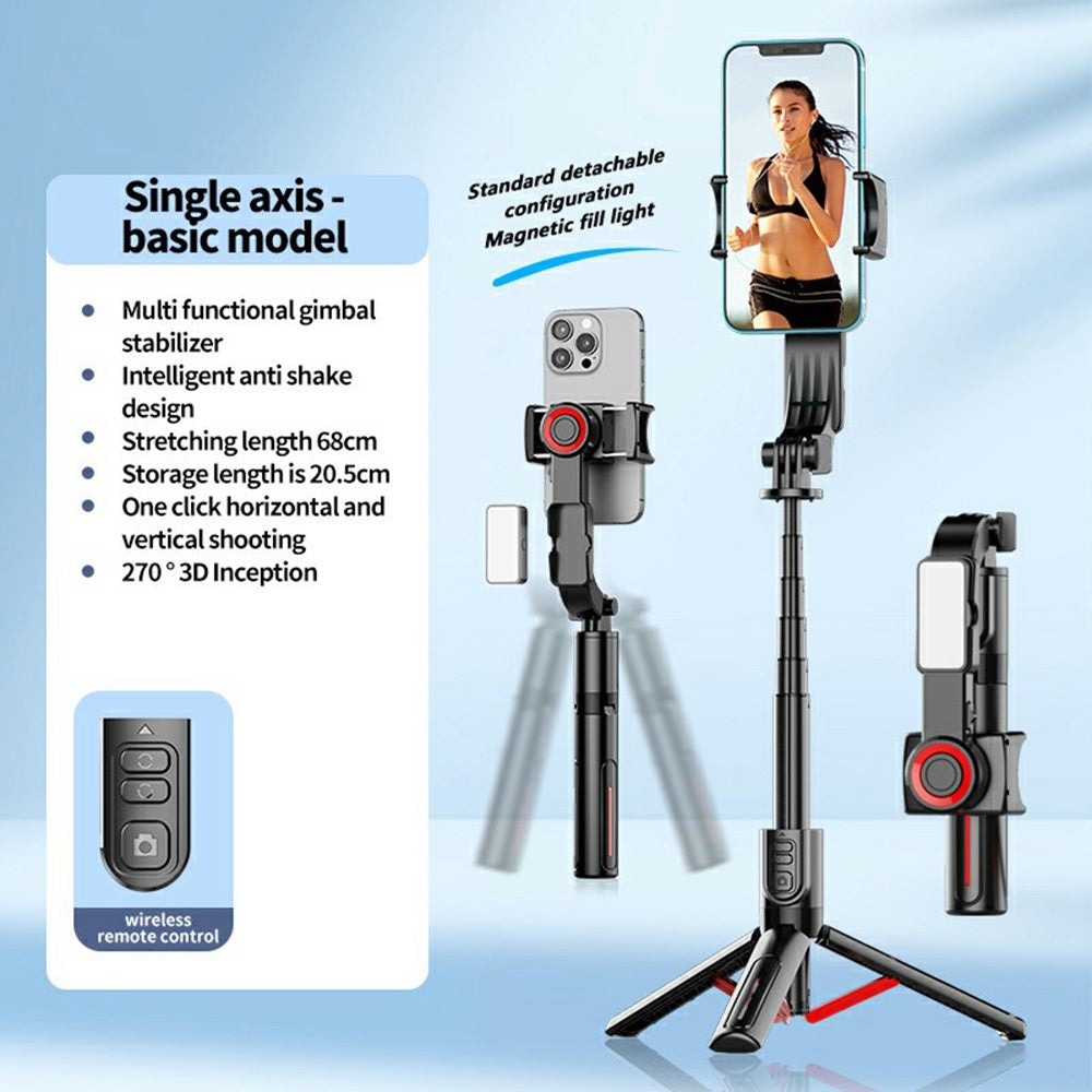 C09 Multifunction Selfie Stick Gimbal Stabilizer for Smartphones Tripod Stand with Magnetic Fill Light