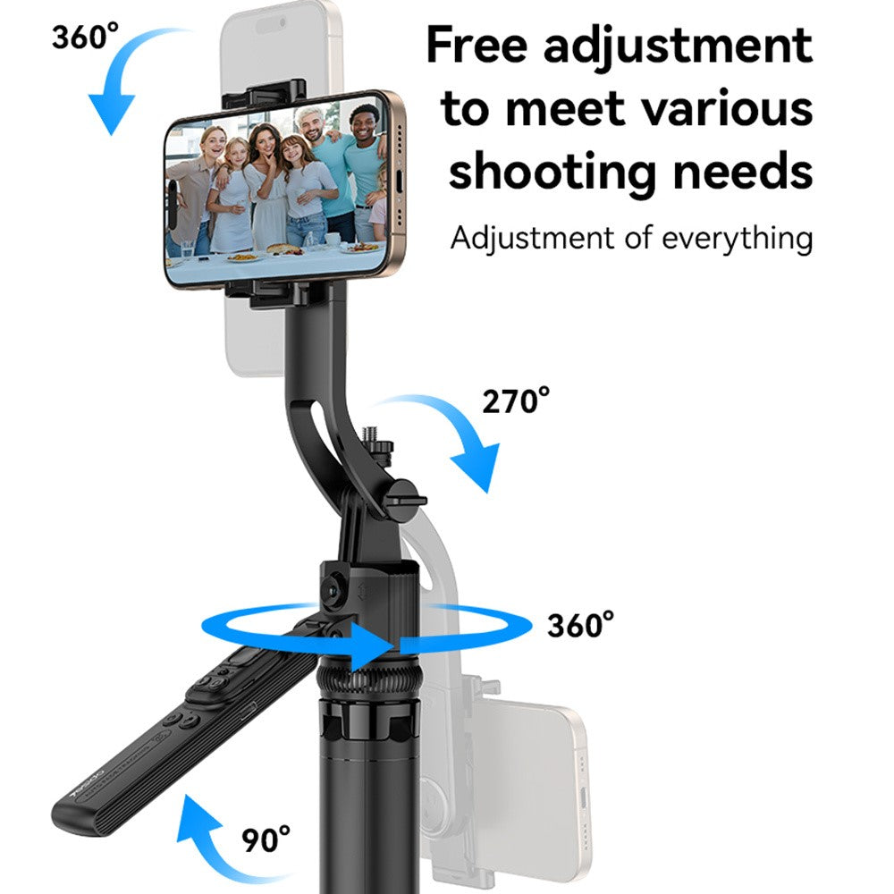 YESIDO SF23 AI Face Tracking Tripod for 360 Degree Panoramic Shooting Bluetooth-Compatible Selfie Stick