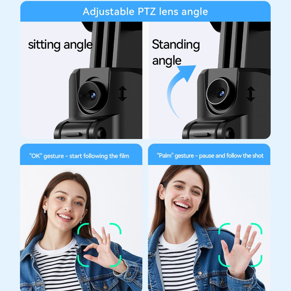 YESIDO SF23 AI Face Tracking Tripod for 360 Degree Panoramic Shooting Bluetooth-Compatible Selfie Stick