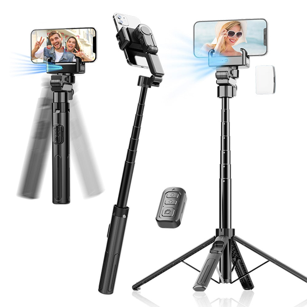 C16 AI Auto Tracking Selfie Stick Phone Bluetooth-Compatible Remote Control Shooting Stand with 1 Fill Light
