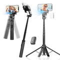 C16 AI Auto Tracking Selfie Stick Phone Bluetooth-Compatible Remote Control Shooting Stand with 1 Fill Light