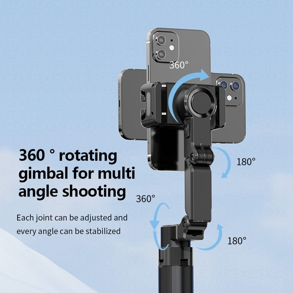 C16 AI Auto Tracking Selfie Stick Phone Bluetooth-Compatible Remote Control Shooting Stand with 1 Fill Light