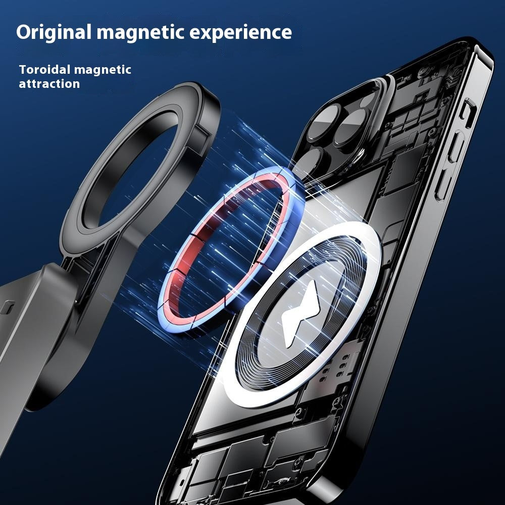 P15-C 2 In 1 Magnetic Phone Holder Telescopic Selfie Stick Portable Tripod Stand with G Style RGB Pocket Light